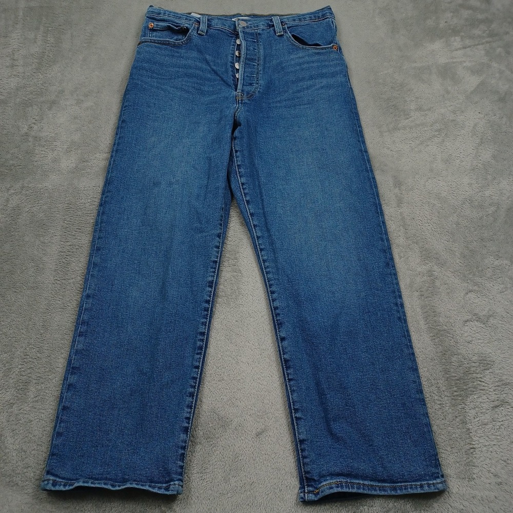 Levis 501 Jeans Womens 31 Blue Denim Straight High Rise Ankle Modern Casual